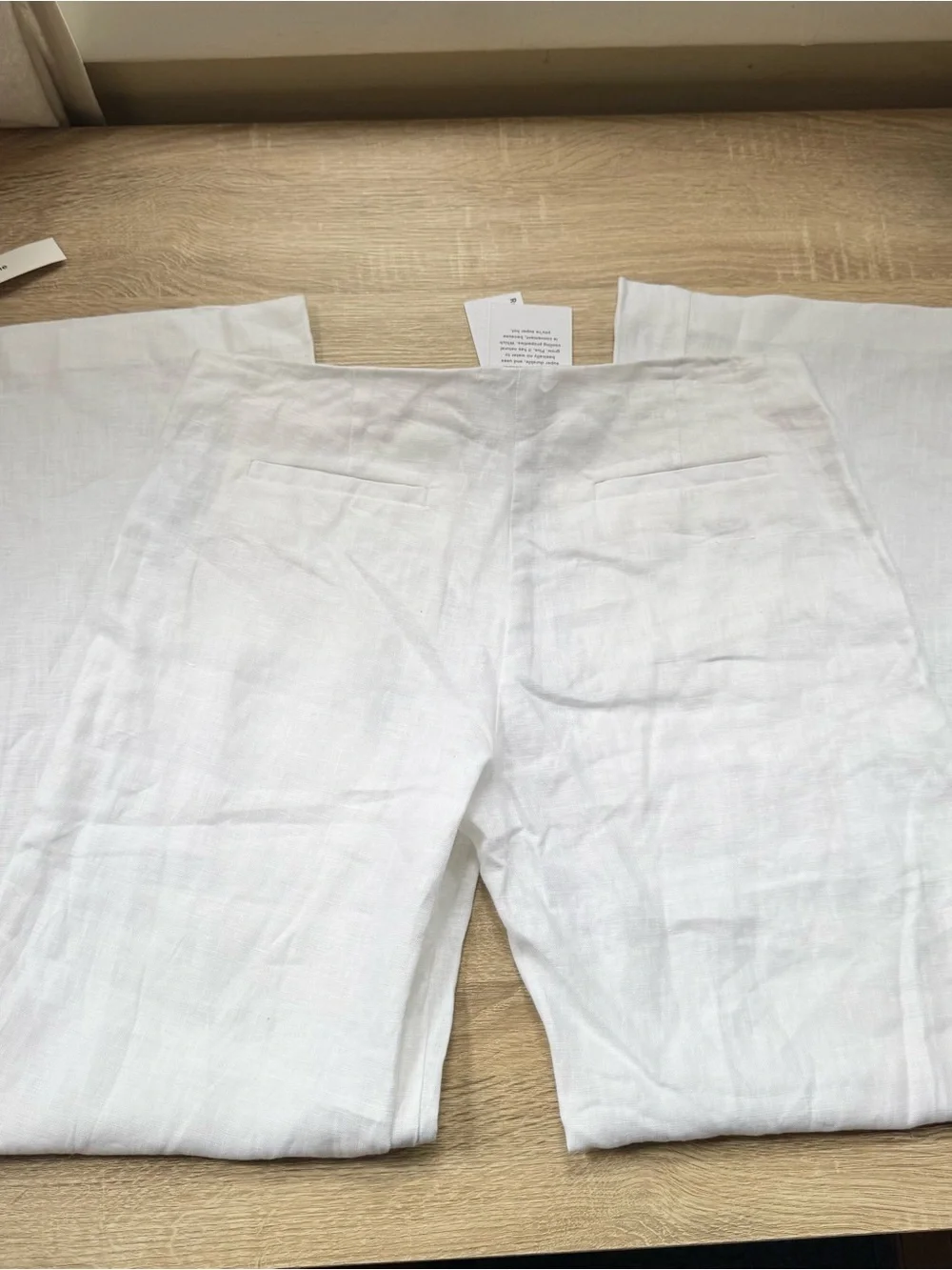 NWT Reformation Vida Linen Low Rise Pants White 8